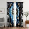 2pcs Viking-Inspired Curtains with Pirate Totem & Tree of Life Design - UV Protective, Semi-Transparent Polyester Drapes for Bed