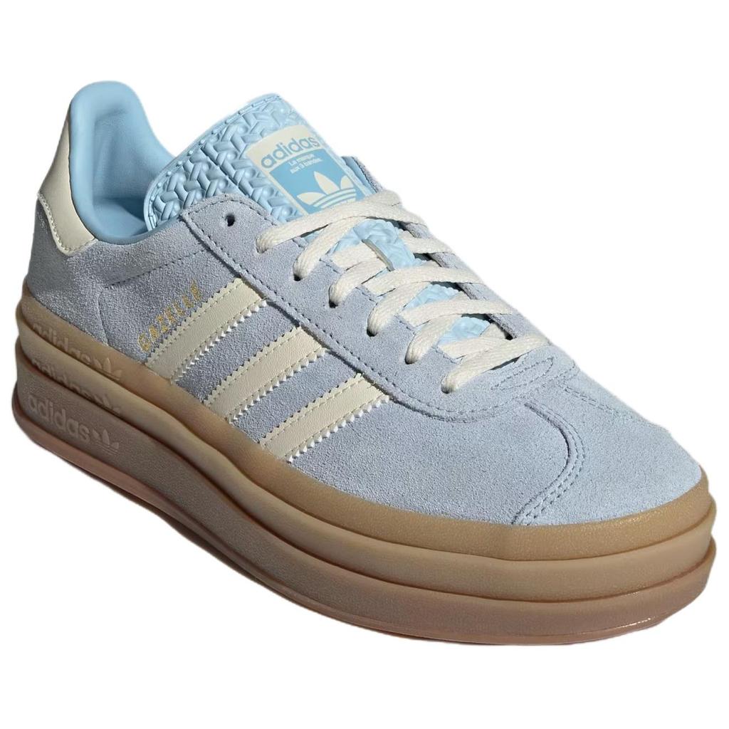 Adidas Gazelle Bold Clear Sky Cream Damen Sneaker Blau Creme-Weiß Gold-Metallic JQ7776