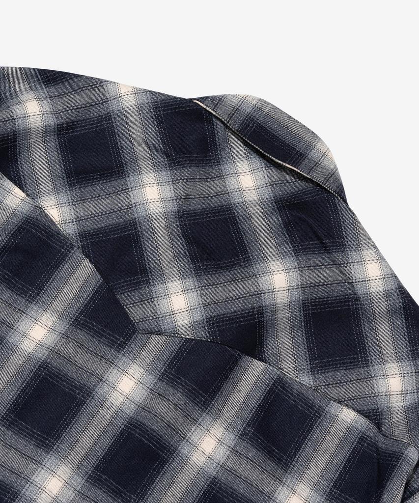 ANALOG MOOD Flannel Oversized Check Shirt (Navy)