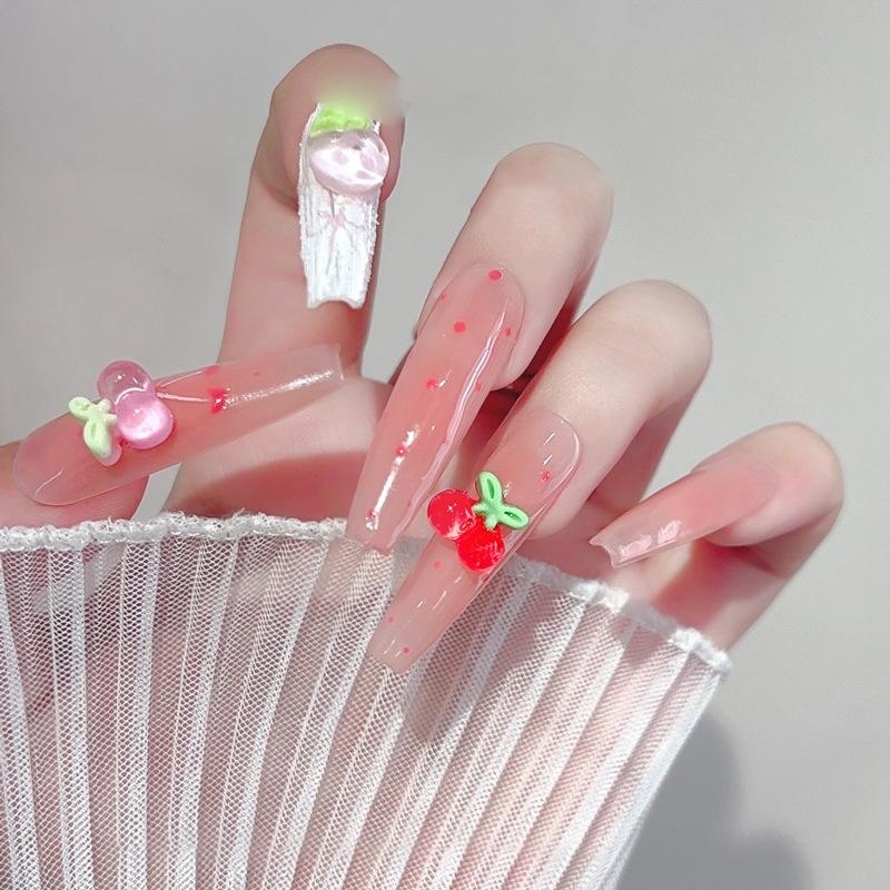 10 ks Pryskyřičné Mini Třešně Jahody Nail Art Ploché Zadní Kamínky Figurky Scrapbook DIY Šperky Dekor Řemesla