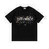 9068 Off-White 2026 Spring/Summer New Colorful Letter Arrow Pattern Round Neck Hooded Short Sleeved Men's and Women's T-shirts
