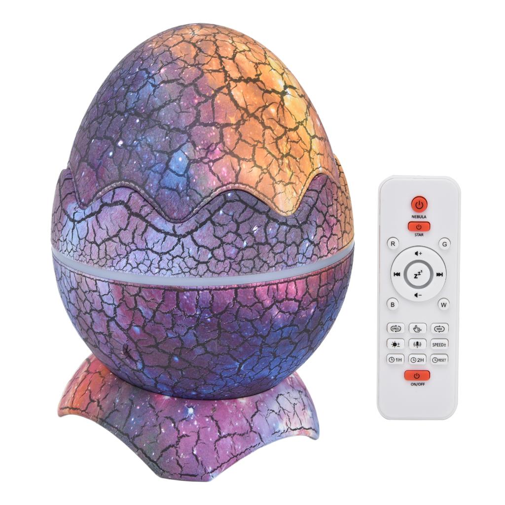 Dinosaur Egg Star Projector Adjustable Angle White Noise Bluetooth Night Light Projector with Remote Control