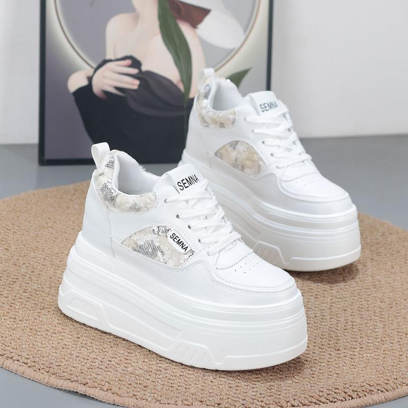 Fashion 10CM Autumn Women Platform Sneakers Casual Outdoor Skateboard Comfortable Lace Up New Autumn Sneaker Running Sports Shoe Female