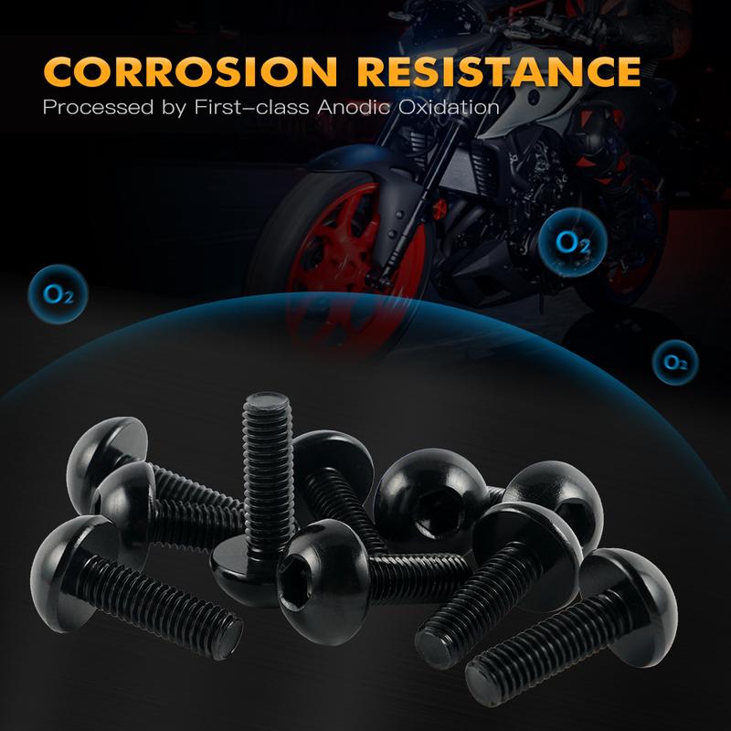 10PCS M5 Windshield Windscreen Fasteners Screws Bolts Nut Kit For Yamaha KTM Honda BMW Suzuki Kawasaki Ducati Aprilia Triumph