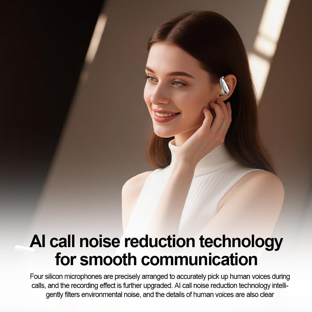 Kabellose Bluetooth 6.0 Ohrhörer Ohrbügel Ohrstöpsel Wasserdichte Sportkopfhörer HiFi Stereo Geräuschunterdrückung Headsets für Telefon