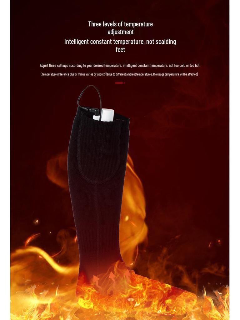 USB Ładowane Skarpety Narciarskie z Ogrzewaniem na Całą Stopę