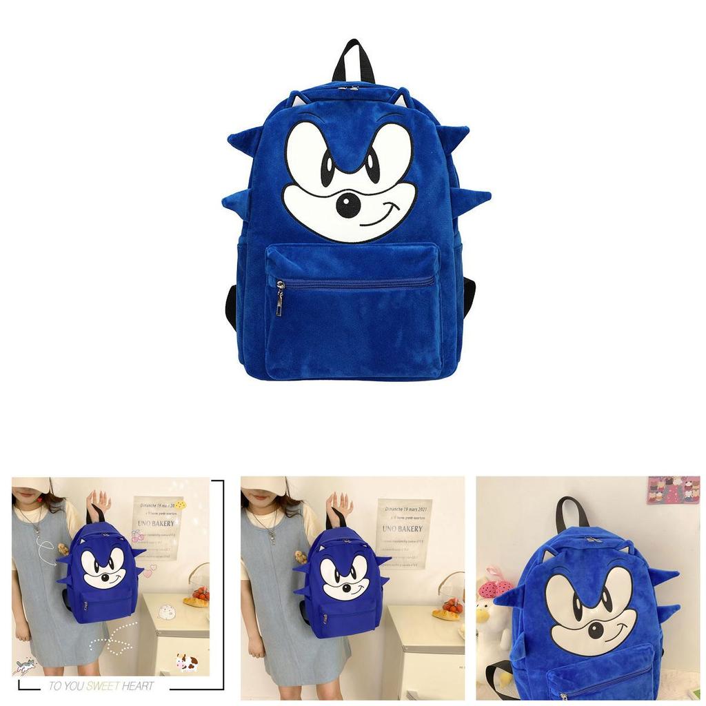 Zaino per Bambini Carino di Sonic, Grande e Resistente, Impermeabile, Traspirante, Con Spallacci Curvi, Blu