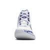 Li Ning Liren 4 Cyan Rayon Comfortable Cushioning, Wear Resistant Mid Top Basketball Shoes Men's White Blue ABAT141-1
