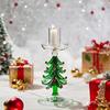 Nordic Christmas Trees Candlestick Desktop Glass Borosilicate Candle Holders for Xmas Party Birthday Home Table Decoration
