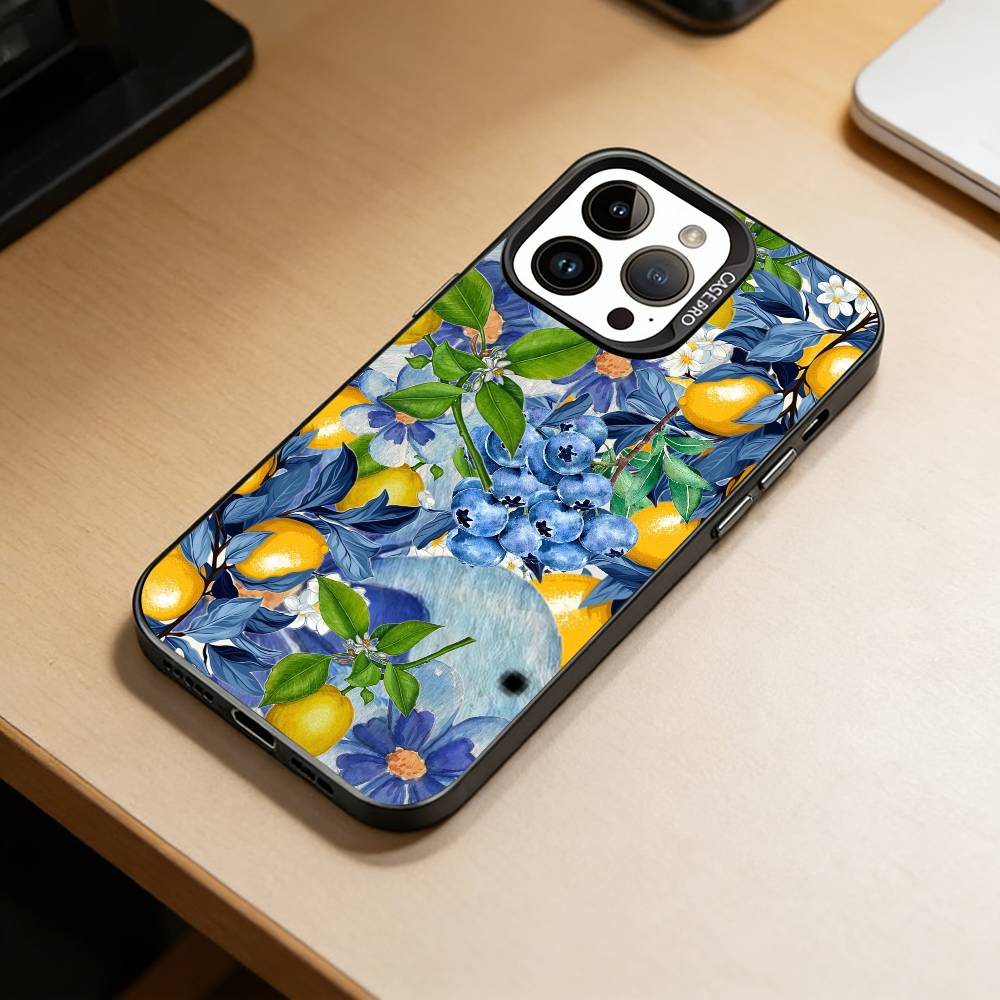 Amalfiküste Zitrone Handyhülle Für iPhone 17,16,15,14,13,12,11 Plus,Pro Max,XS,Bunte Silberne Handyhülle Funda Cover