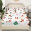 Christmas dog pattern mattress four-piece bedding set bedroom dormitory bedding decoration
