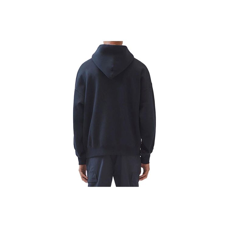 Fear of God Essentials FW19 Pullover Hoodie with Front Letter Logo Unisex Tops Washed-Black 0192250500054001