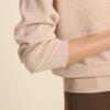 Qianbainian Women's Elegant V-Neck 100% Wool Knit Top