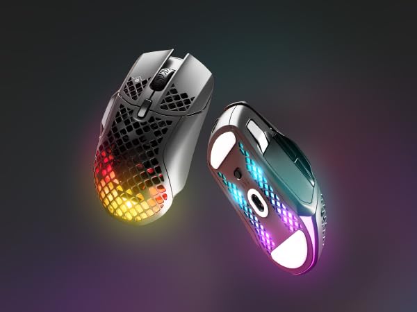 SteelSeries Aerox 5 Wireless Gaming 9 Fast and IP54 Fast TRUEMOVE AIR Black Mouse, Ultra-Lightweight, Buttons, Response, Water-Resistant Dustproof,