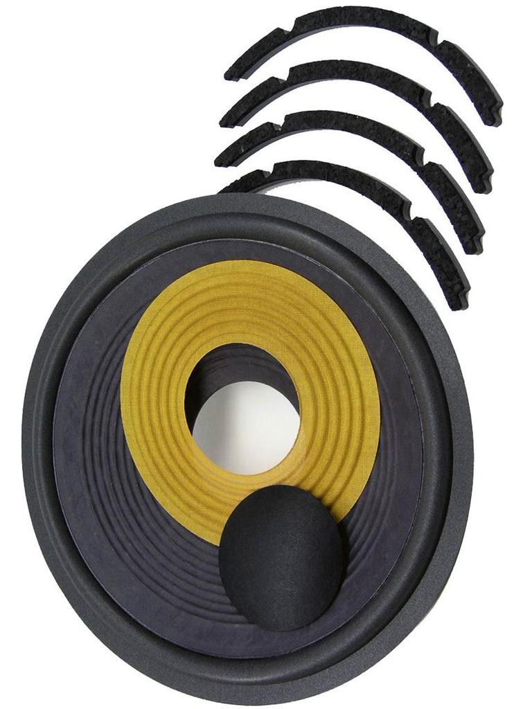 Speaker Parts Kit: Tweeter, Woofer, Spider, Cone, Dust Cap, Diaphragm, Voice Coil, Gauge, Glue (Black/Yellow/White)