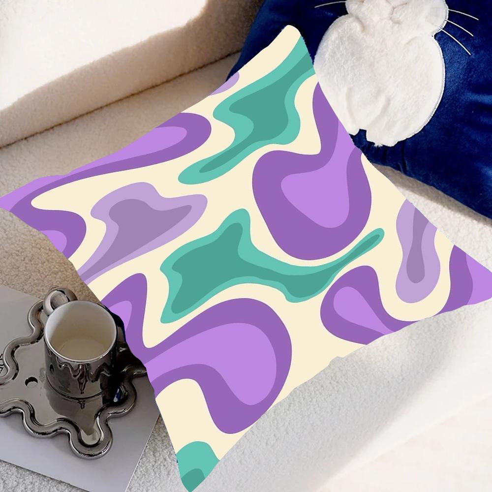 Simple And Stylish Retro Color Pattern Pillow Case Pillow Cover Case Square Sofa With For Home Use Plush Cute Cushion Cover