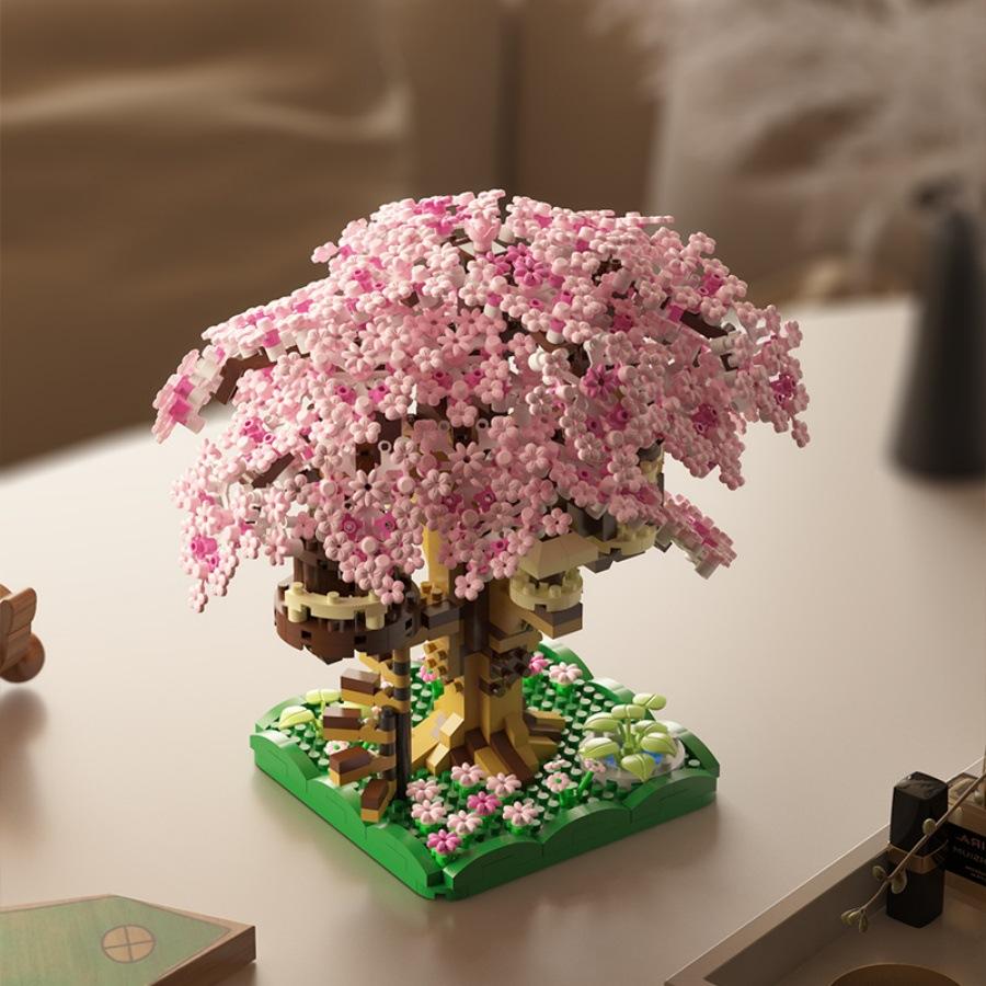 

1100 шт. мелких строительных блоков серии Cherry Blossom Tree Puzzle Сборные игрушки Детские праздничные подарки Совместимость с LEGO