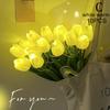 10pcs Tulips with LED Light Artificial Tulip Flowers Table Lamp Simulation Tulips Bouquet Night Light Gifts for Home Decoration