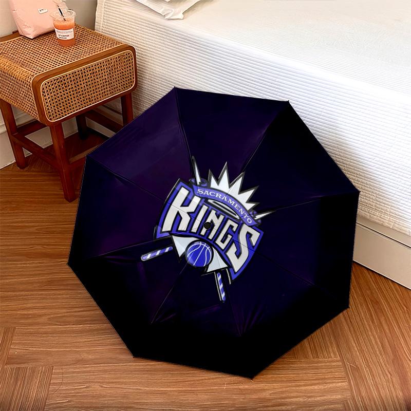 Sacramento Kings2pattern, automatic folding umbrella, portable and foldable design, 8 ribs, a Christmas or birthday gift.