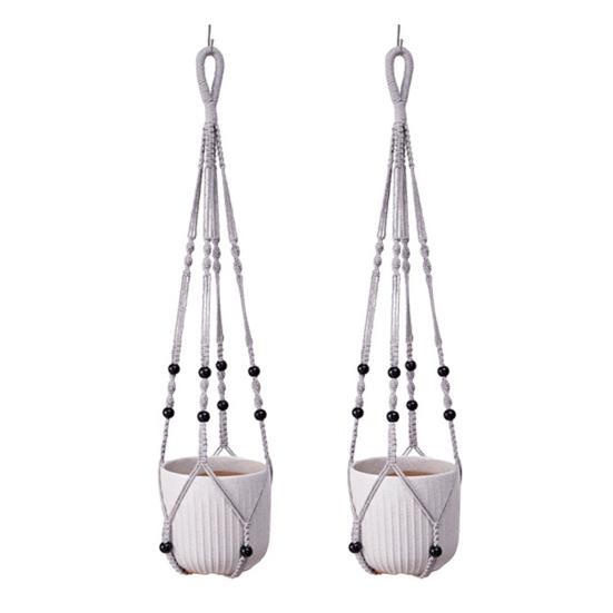 Macrame Plant Hanger Boho Hanging Planter Holder Cotton Rope Flower Pot Hanger for Home Patio Garden Decor