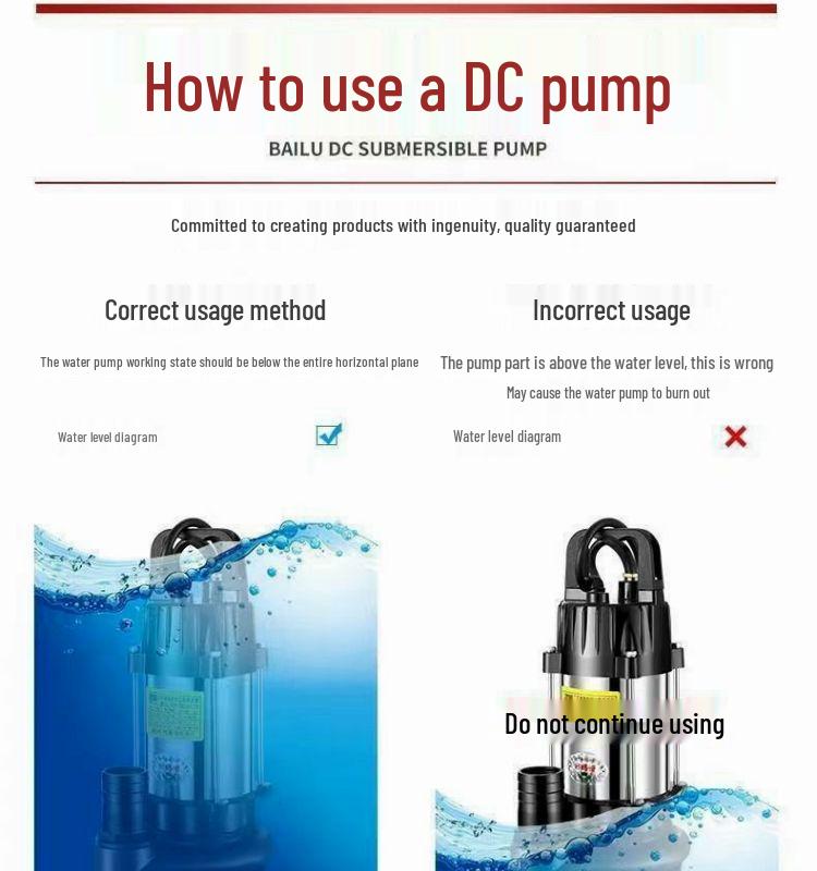 Universal Voltage DC Brushless Septic Tank Cutter Submersible Sewage Pump for Electric Vehicles (48V, 60V, 72V)