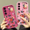 Vintage Rose Flower Print Shockproof Case Pro Samsung S24 FE S23 Ultra S22 A16 A55 A15 A35 A54 A25 A34 A14 Soft Matte TPU Ochrana objektivu Kryt telefonu