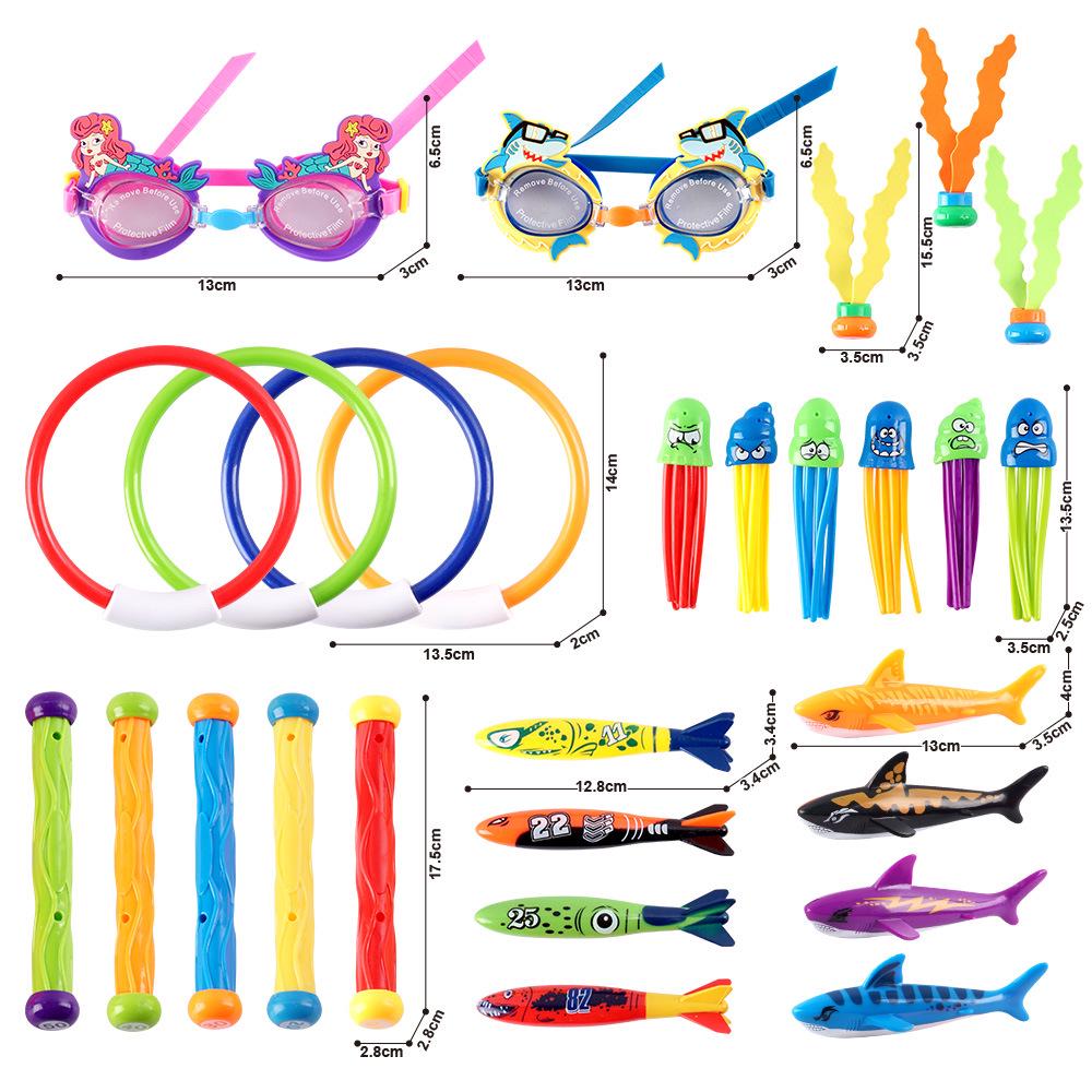 Children's Pool Diving Toys Set: Torpedo, Ring, and Stick Combo