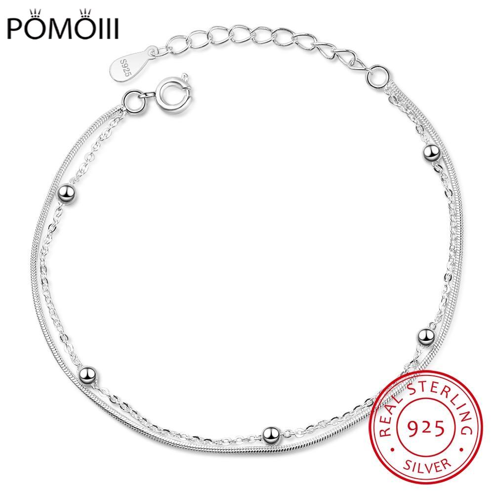 

Новый двухслойный браслет из стерлингового серебра 925 пробы и регулируемый браслет-шарм Mujer для женщин, свадебные украшения