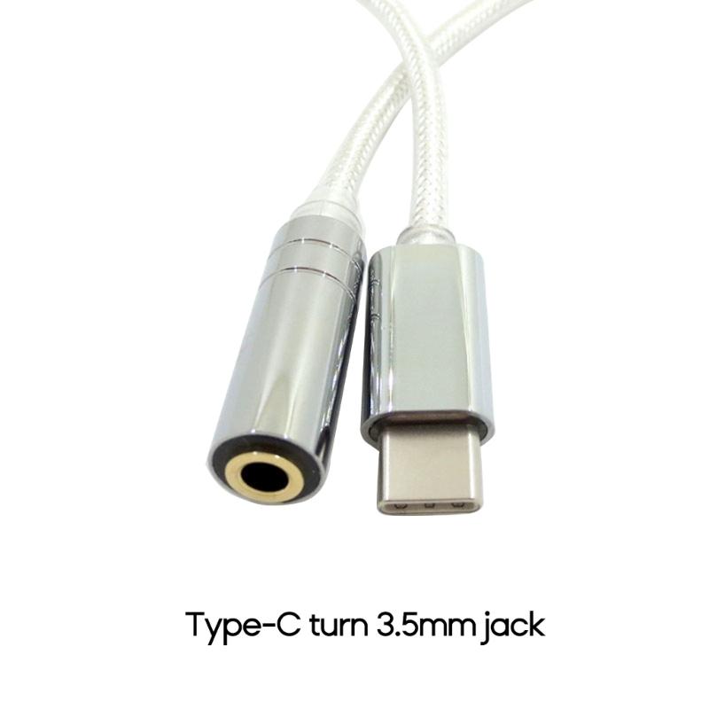 Durable Type-C to 3.5mm/2.5mm/4.4mm Female Adapter Cord Great Compatibility Flexible USB C Headphone Cable Replacement