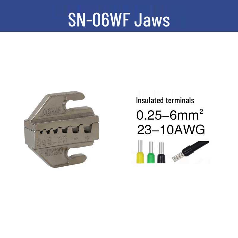 SN Series Crimping Pliers Jaws: Spring & Terminal Fittings (02C, 06WF, 2546B, 58B, 06)
