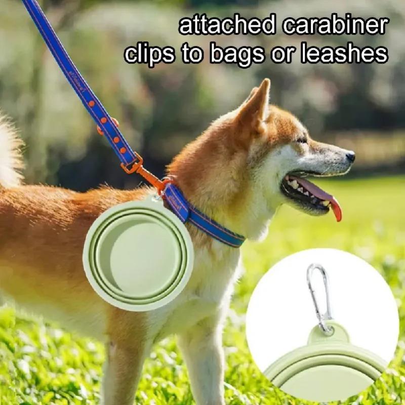 Collapsible Silicone Pet Bowl Portable Foldable Food-Grade Water Dish Feeding Bowl Macaron Color for Dogs Cats Travel Outdoor Walking