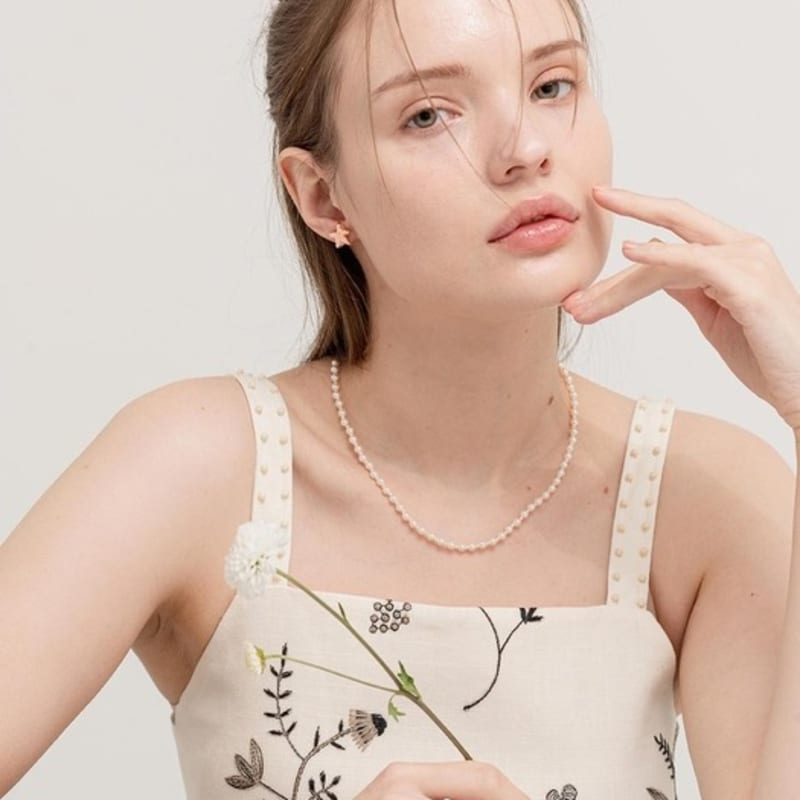 cerabonito Magnet Pearl Necklace_4mm Color Beads(39cm)