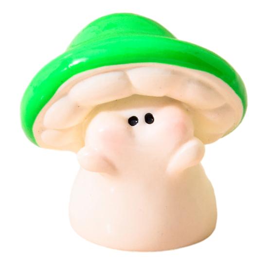 Mini Resin Mushroom Figurines Cute Miniature Mushroom Crafts Small Fairy Garden Ornaments for Lawn Bonsai Decoration Home DIY Micro Landscape