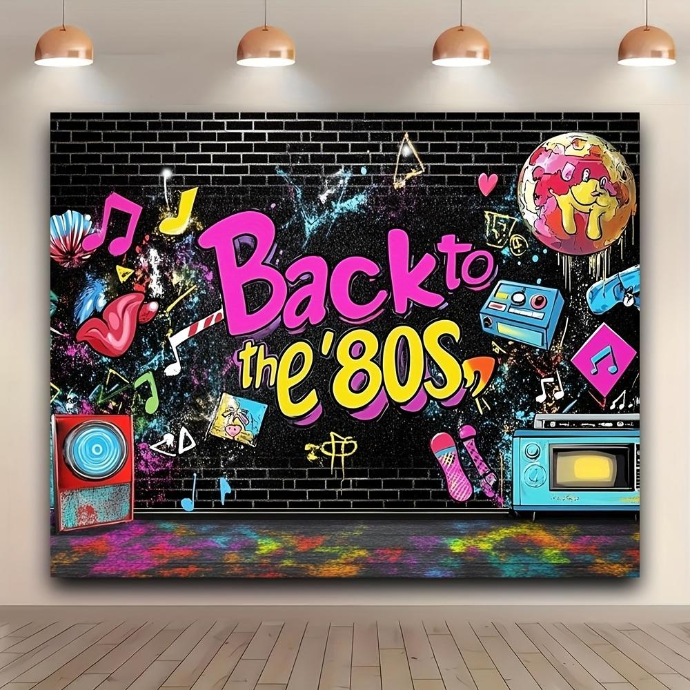 One Item a Retro 1980s Hip-hop Graffiti-themed Party Photography Backdrop Wall Tiles Music Radio Fashionable Decoration Props