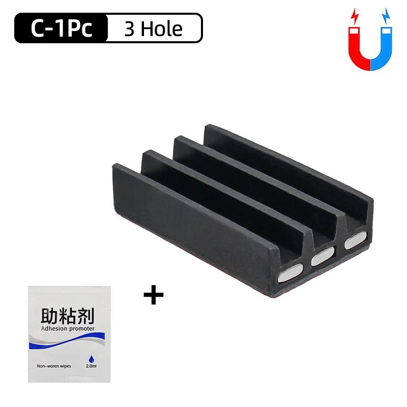 Magnetic Bit Holder 3 Holes Screwdriver Bit Holder Drill Bit Stand Storage Case with 3M Adhesive Tape Power Tools Accessories