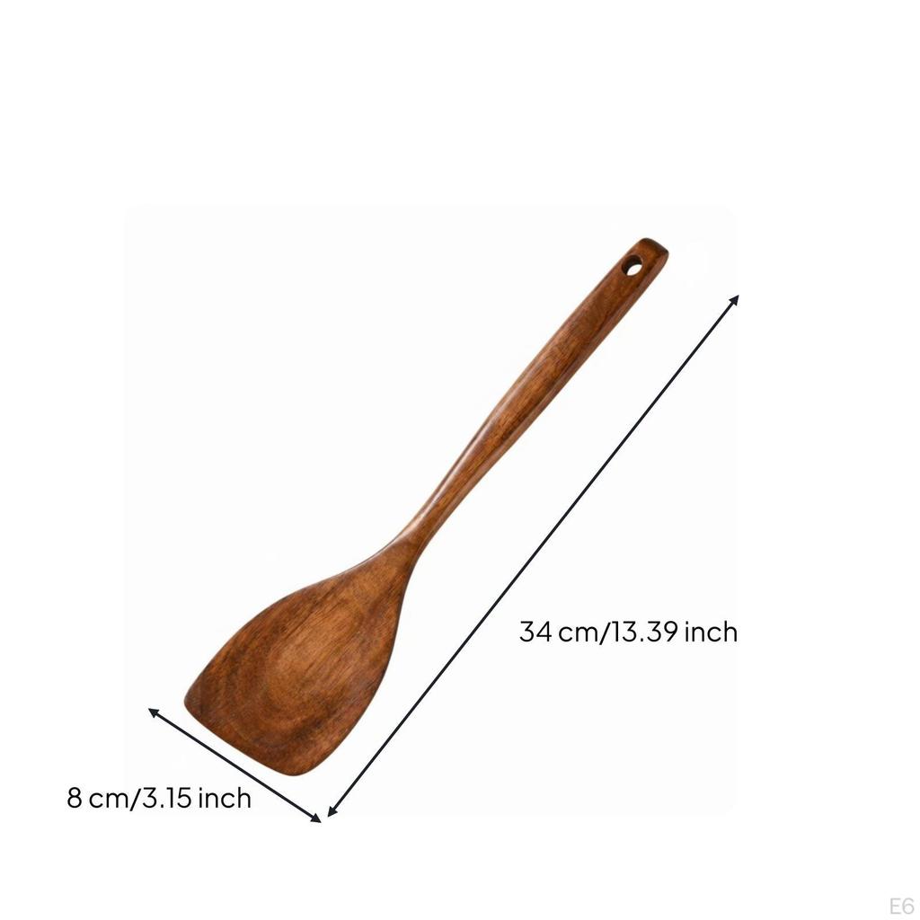 Teak Kitchen Utensil Smooth Finish Carved Wooden SinglePiece Cooking Spoon Set