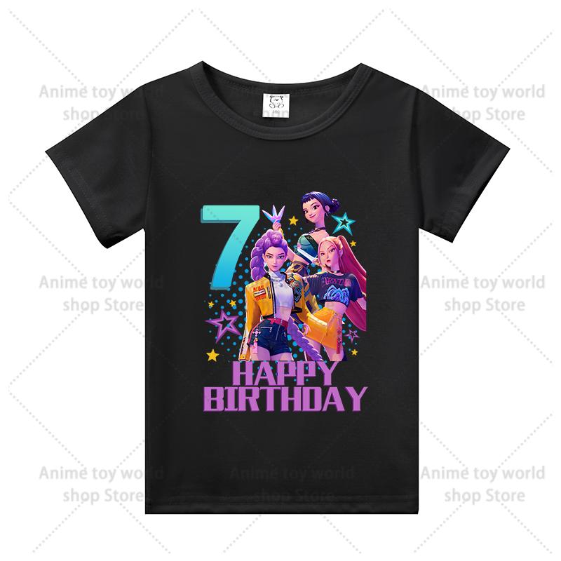 

K-Pop Охотники на демонов МАЛЬЧИК ДЕВОЧКА Футболки с номером на день рождения Детская летняя одежда Детские топы Повседневная футболка Мальчик Девочка Футболка с коротким рукавом 130