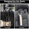 4pcs Black Car Back Seat Headrest Hooks Car Seat Organizer Accessory for Coats Umbrellas Grocery Bags