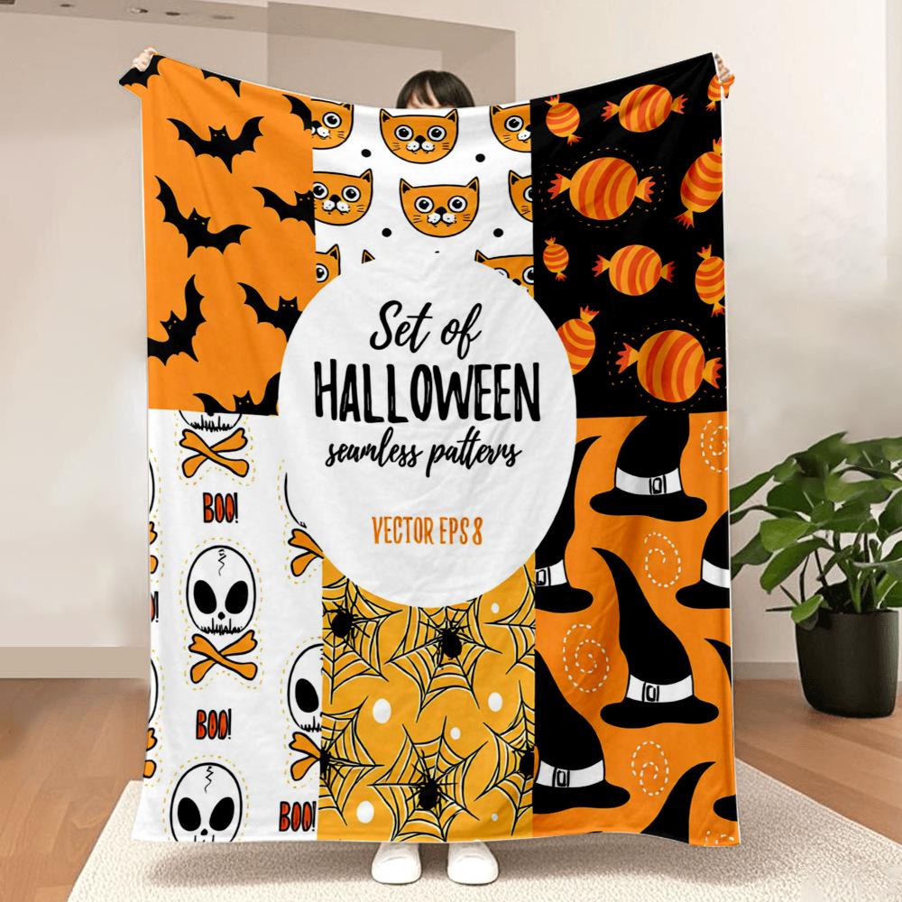 Halloween blanket Cartoon printed bear blanket Animation peripheral blanket Sofa blanket