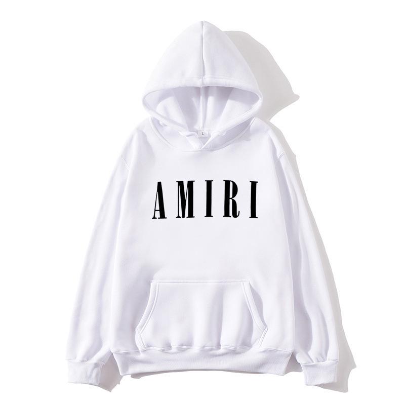 Autumn Winter Fleece Men's Amiri Hooded Loose Fit Trendy Brand Hoodie