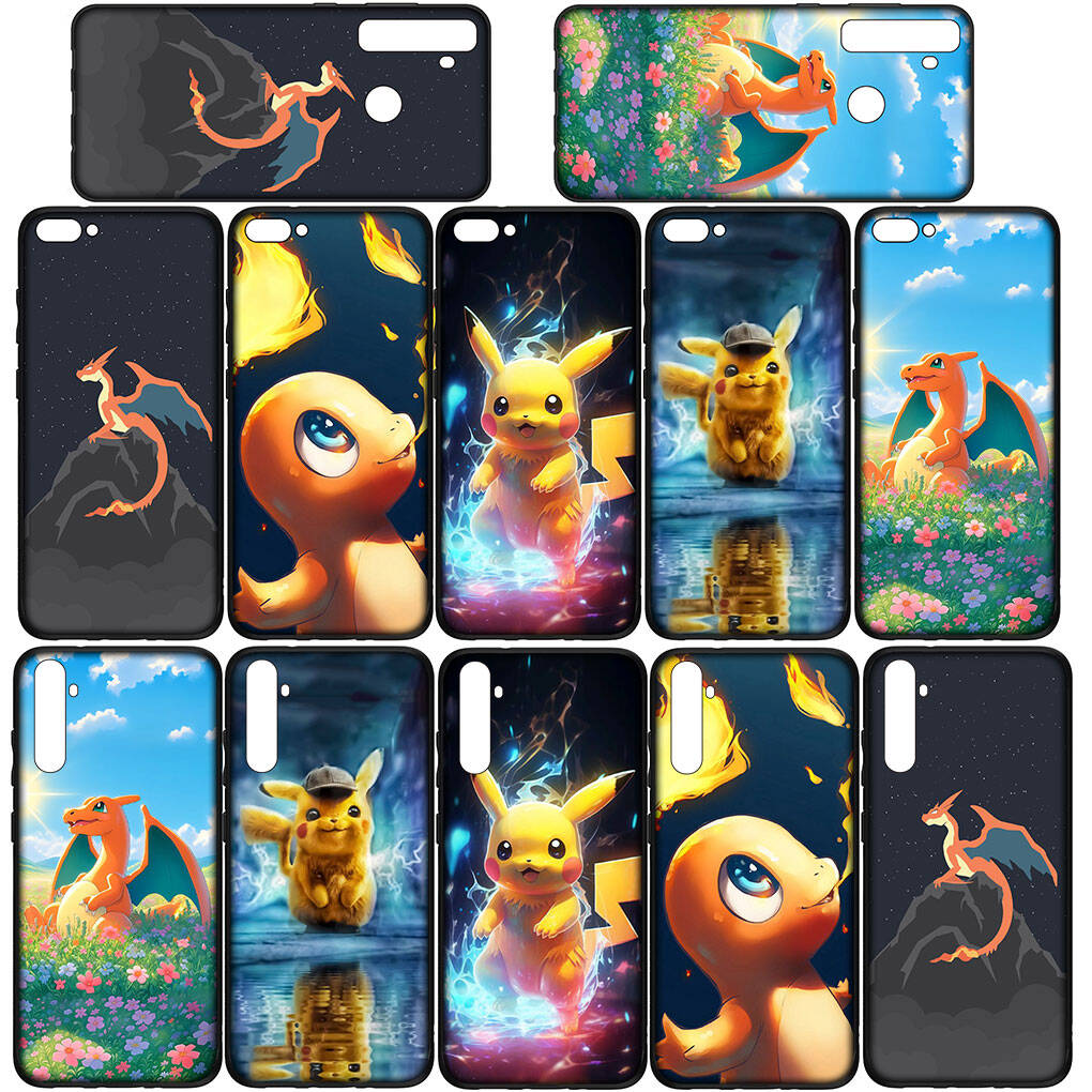Phone Case for iPhone 17 16 15 Plus Xiaomi Poco F8 F7 X7 X6 M8 C85 C75 C71 Redmi Note 14 12 11 13 Pro Max A4 14C 13C 15C Pikachu Pokemon GO Charmander