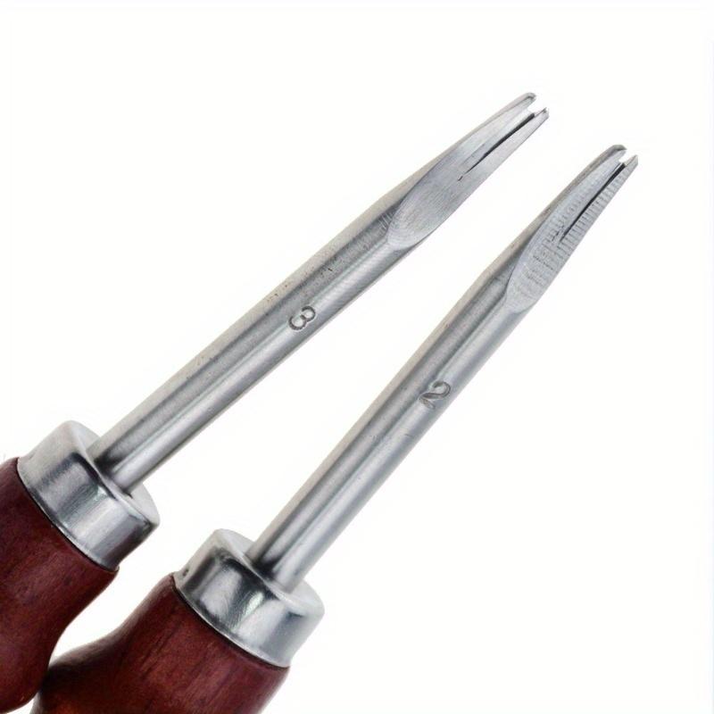 Lederkantenschärfer Schälmesser Schrägschneidemesser Schneiden Handwerkzeug mit Holzgriff DIY Werkzeuge