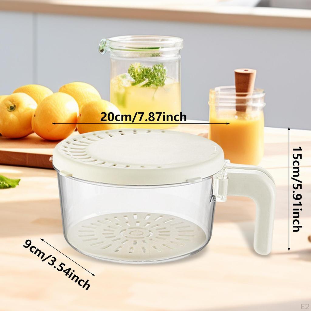 Cesta de Drenagem Recipiente de Armazenamento de Alimentos Mantenha Fresco Bacia de Lavagem Prática Organizador de Geladeira Fruta