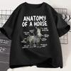 Anatomie eines Pferdes T-Shirt Lustiges Pferdeliebhaber T-Shirt Damen Grafik Streetwear Kurzarm T-Shirt Harajuku Damenbekleidung