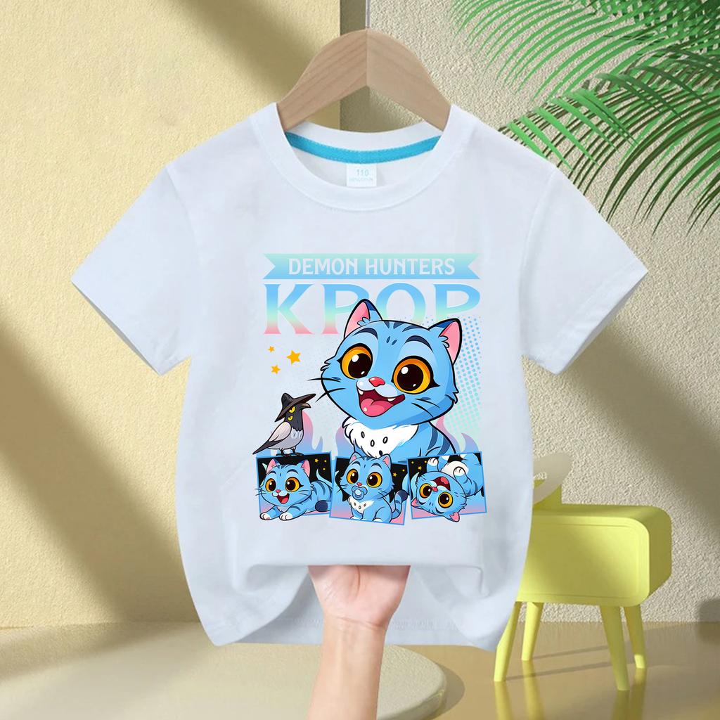 T-Shirts Girls Children's T-shirt Cartoon Printed Fashion Casual Top Crew Neck Cartoon Girl T-Shirt Casual Girl Clothes