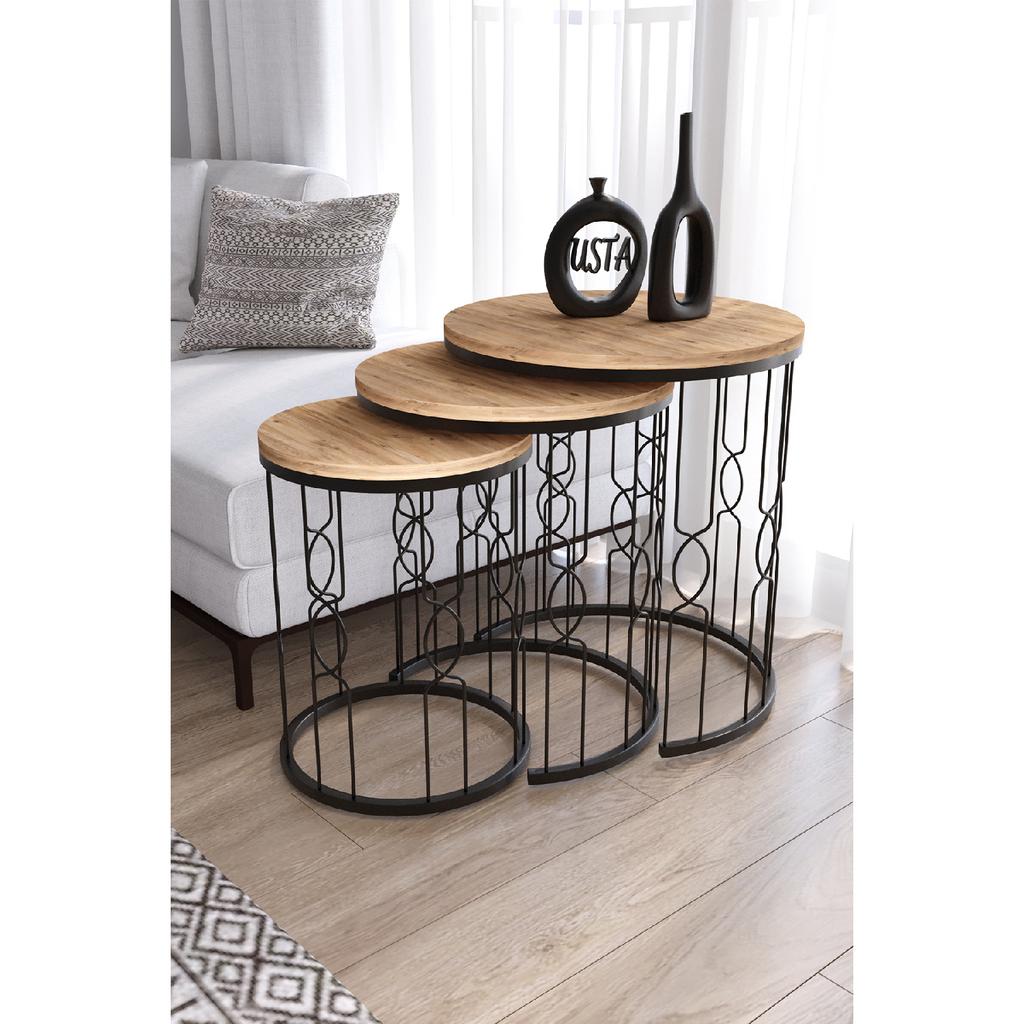 Hayal Wired Model Black Metal Nesting Black Glass