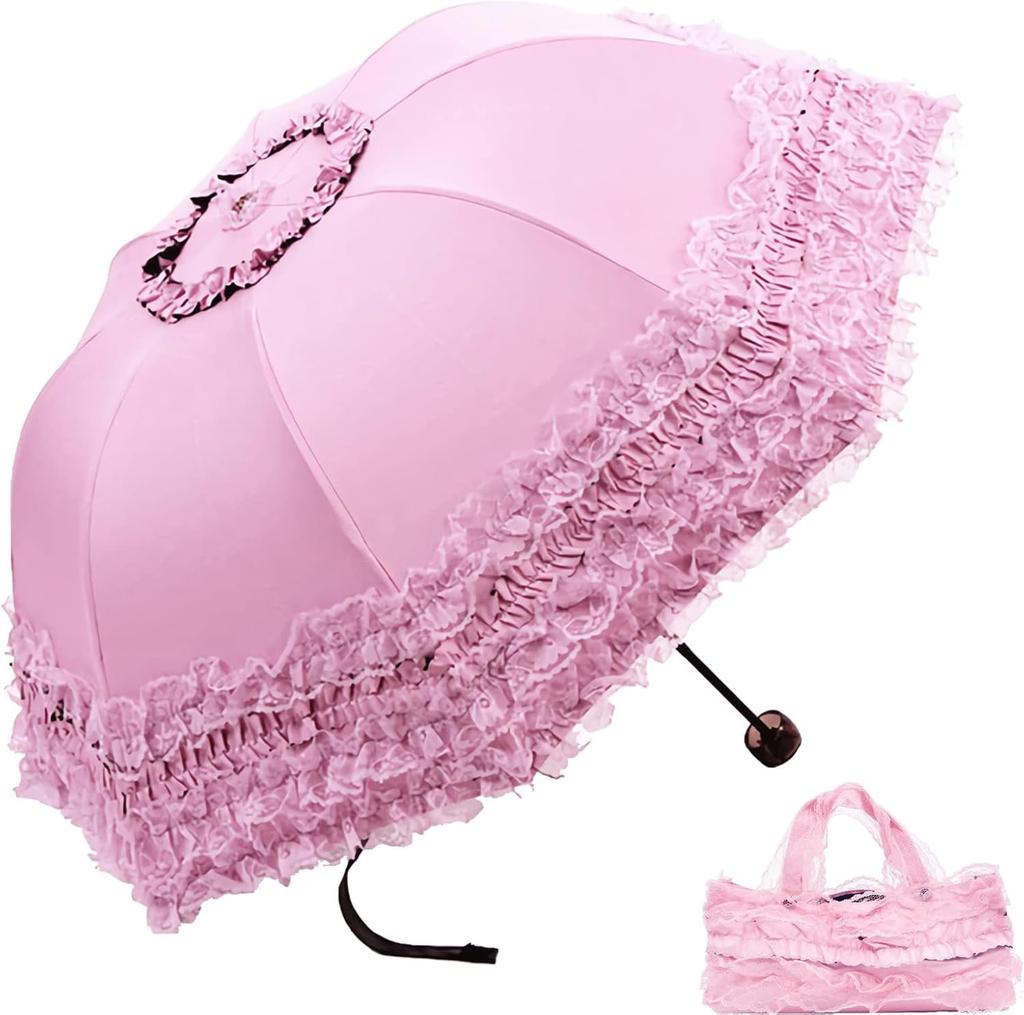 Vintage Lace Sunshade, Gothic Lolita Umbrella, UV Sunscreen, Witch Role-playing, Photography Props, Party Decoration, Folding Umbrella