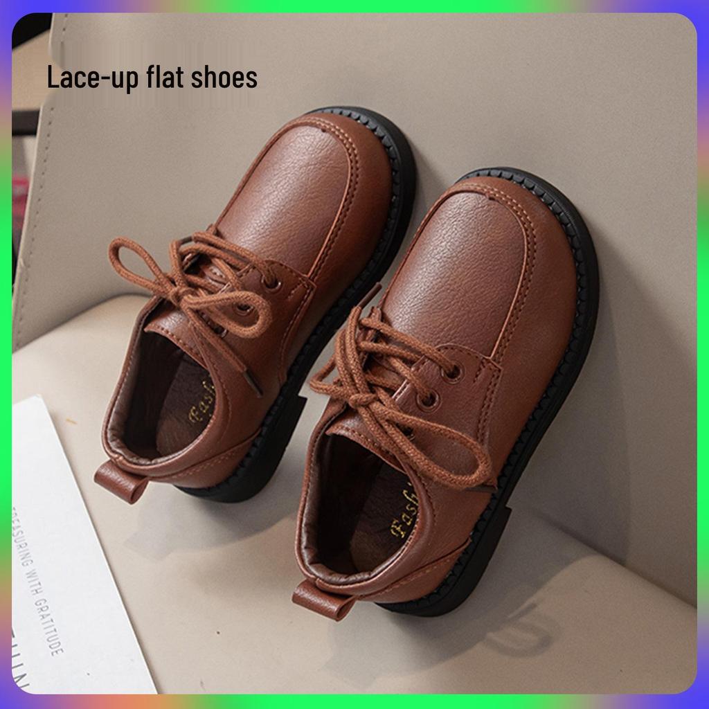 Schwarze Jungen-Klettverschlussschuhe aus Leder, im Academy-Stil mit Samtfutter und weicher Sohle