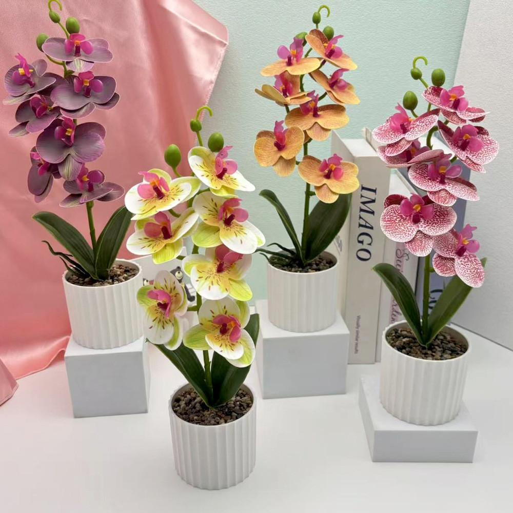 Artificialseven Butterfly Flowers Orchid Decor For Living Decoration Room