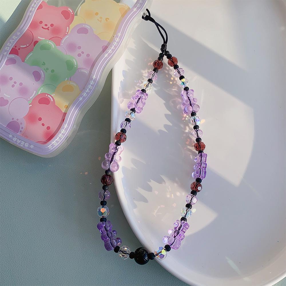 KKBEAD Мишка Мармеладный Конфетный Цветоблок Кристалл Шнурок для iPhone Ювелирные изделия
